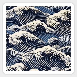 Japanese Waves Pattern, Ocean Sticker